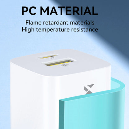 Punjač za mrežu WZK WWCEAC, 33W, 3A, 1 x USB-A - 1 x USB-C, Bijeli