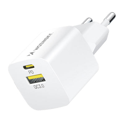 Punjač za mrežu WZK WWCEAC, 33W, 3A, 1 x USB-A - 1 x USB-C, Bijeli