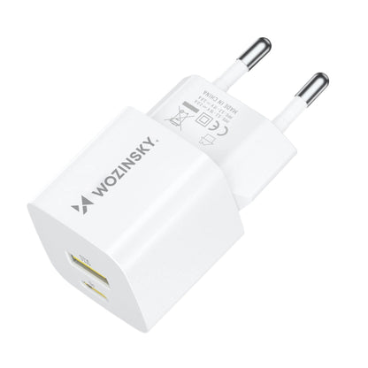 Punjač za mrežu WZK WWCEAC, 33W, 3A, 1 x USB-A - 1 x USB-C, Bijeli