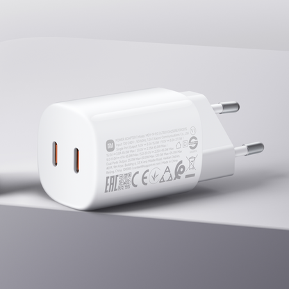 Punjač Mreže Xiaomi Nano Turbo, 45W, 3A, 2 x USB-C, Bijeli BHR087OEU