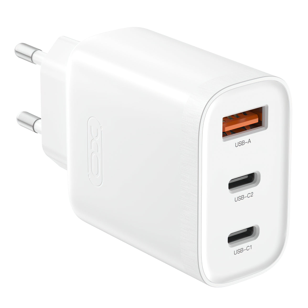 Punjač za mrežu XO Design L117, 45W, 3A, 1 x USB-A - 2 x USB-C, Bijeli
