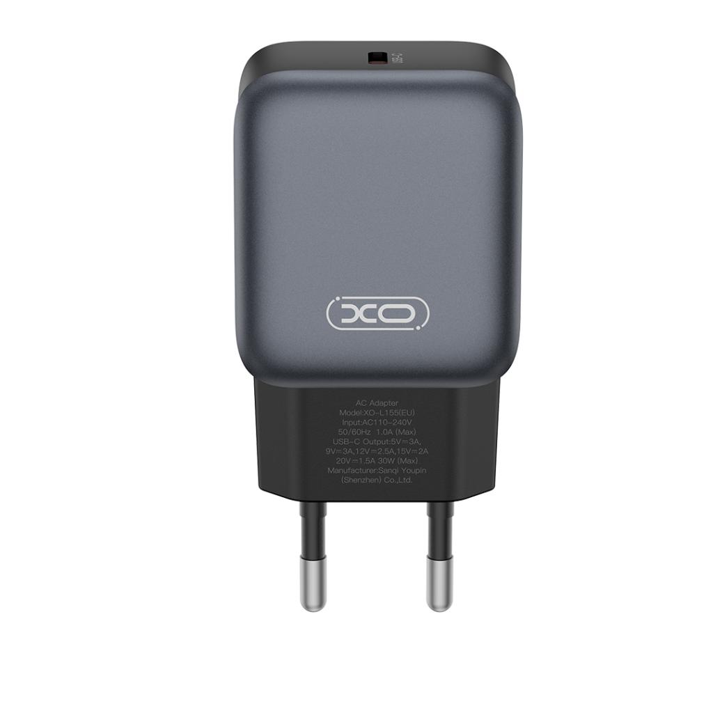 Punjač mreže XO Design L155, 30W, 3A, 1 x USB-C, Crni