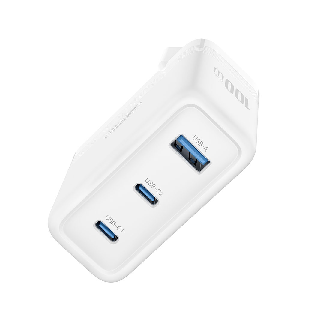 Punjač mreže XO Design CE35, 100W, 5A, 1 x USB-A - 2 x USB-C, Bijeli