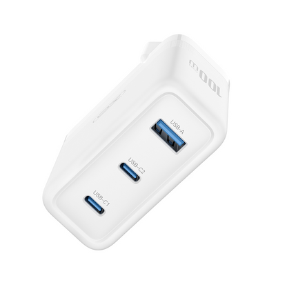 Punjač mreže XO Design CE35, 100W, 5A, 1 x USB-A - 2 x USB-C, Bijeli