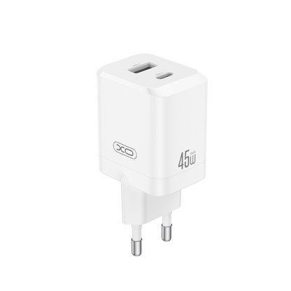 Punjač mreže XO Design CE36, 45W, 3A, 1 x USB-A - 1 x USB-C, Bijeli