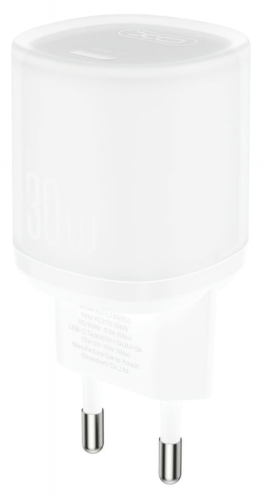 Punjač mreže XO Design L150, 30W, 3A, 1 x USB-C, Bijeli