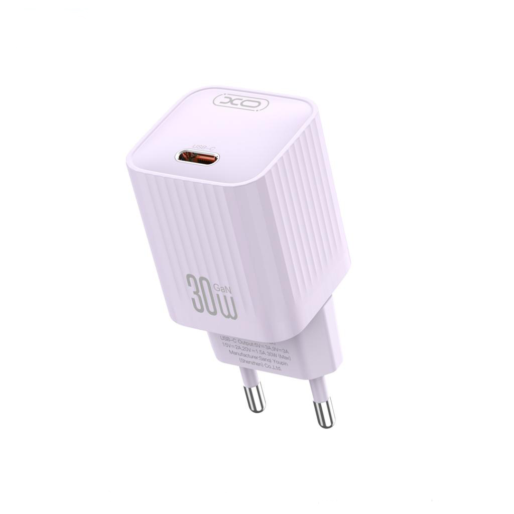 Mrežni punjač XO Design L148, 30W, 3A, 1 x USB-C, Ljubičasta