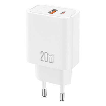 Punjač za mrežu XO Design CE40, 20W, 3A, 1 x USB-A - 1 x USB-C, Bijela