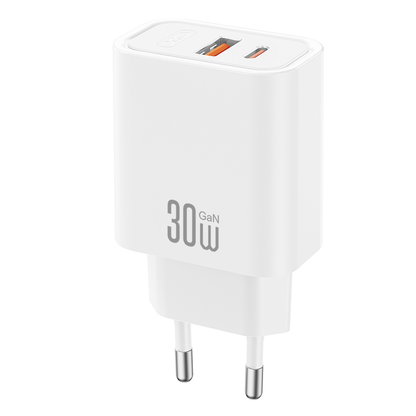 Punjač Mreže XO Design CE42, 30W, 3A, 1 x USB-A - 1 x USB-C, Bijela