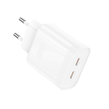 Punjač za mrežu XO Design L105, 35W, 3A, 2 x USB-C, Bijeli