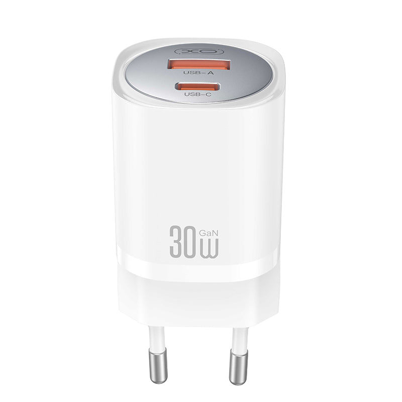 Punjač mreže XO Design CE21, 30W, 3A, 1 x USB-A - 1 x USB-C, Bijeli