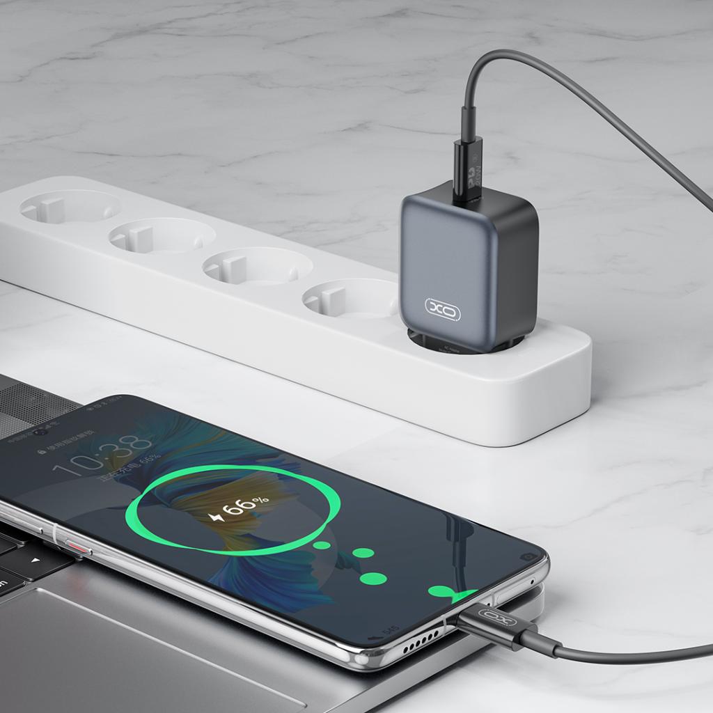 Punjač mreže XO Design L155, 30W, 3A, 1 x USB-C, Crni