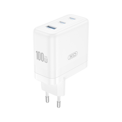 Punjač mreže XO Design CE35, 100W, 5A, 1 x USB-A - 2 x USB-C, Bijeli