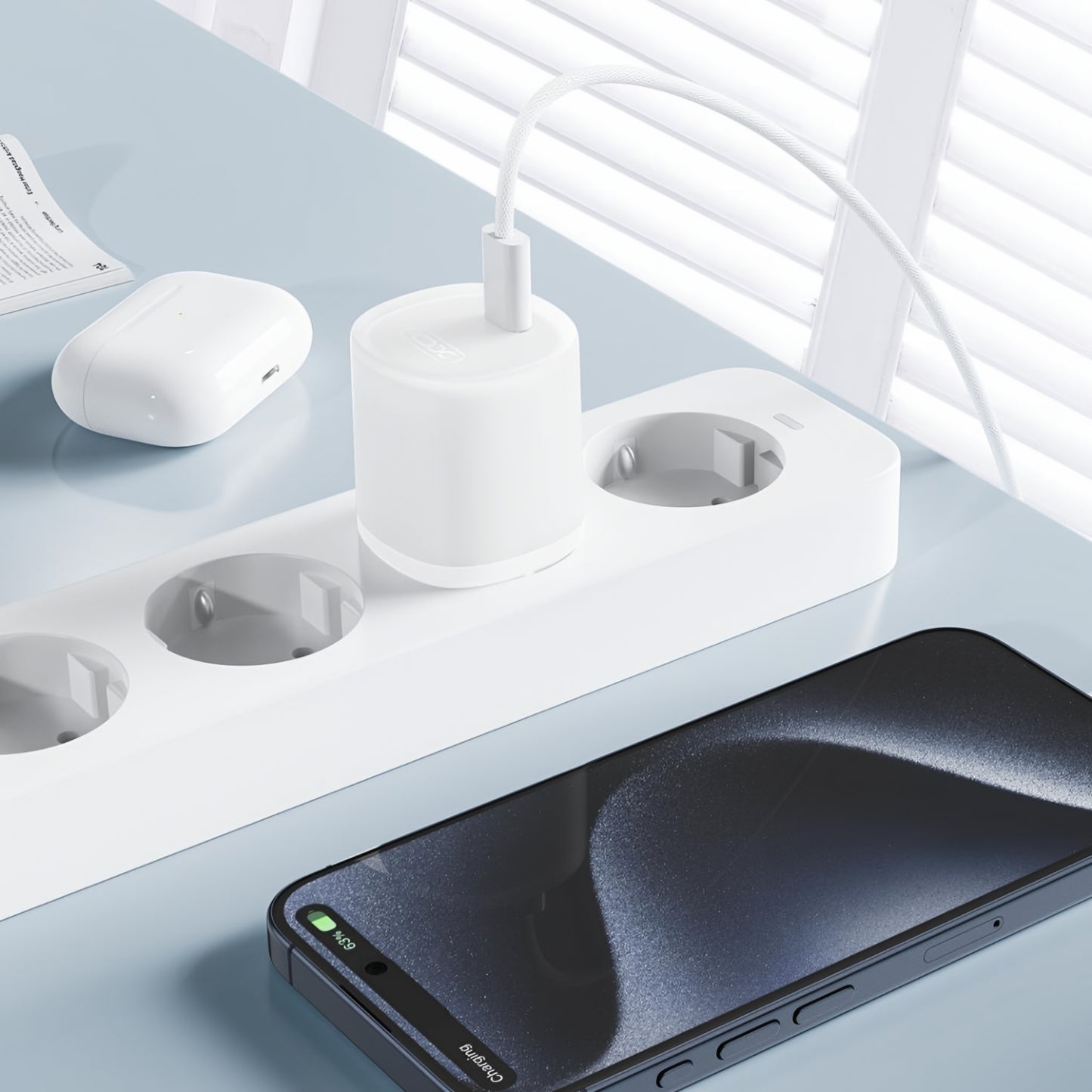 Punjač mreže XO Design L150, 30W, 3A, 1 x USB-C, Bijeli