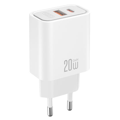 Punjač za mrežu XO Design CE40, 20W, 3A, 1 x USB-A - 1 x USB-C, Bijela