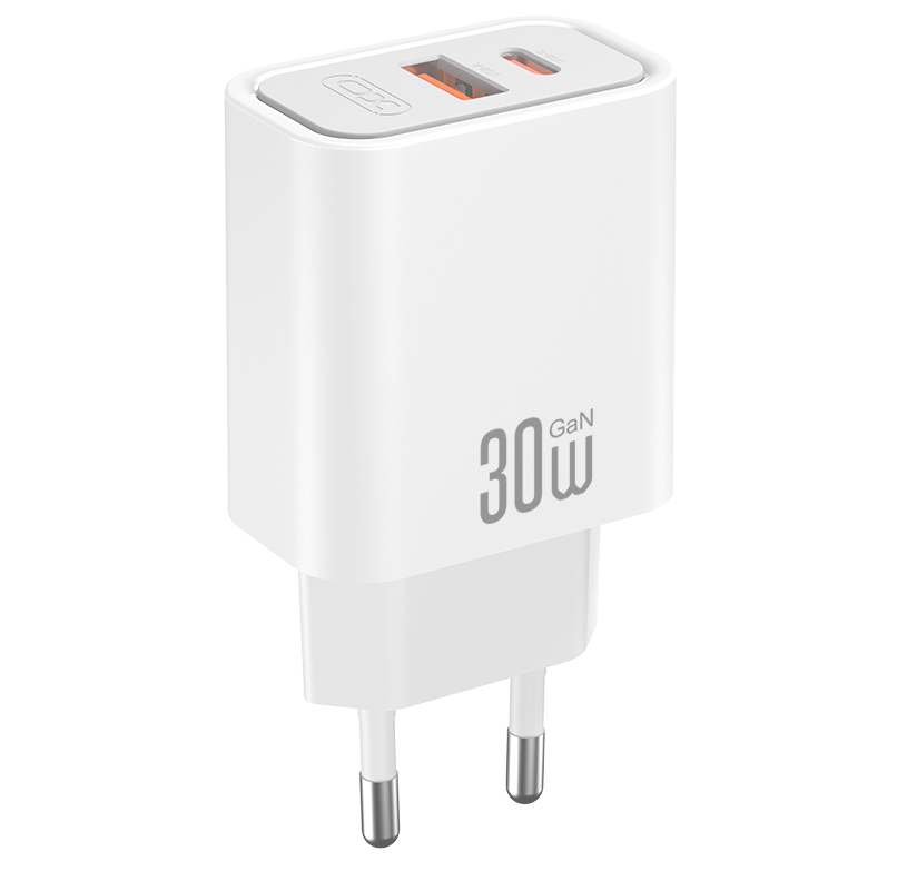 Punjač Mreže XO Design CE42, 30W, 3A, 1 x USB-A - 1 x USB-C, Bijela