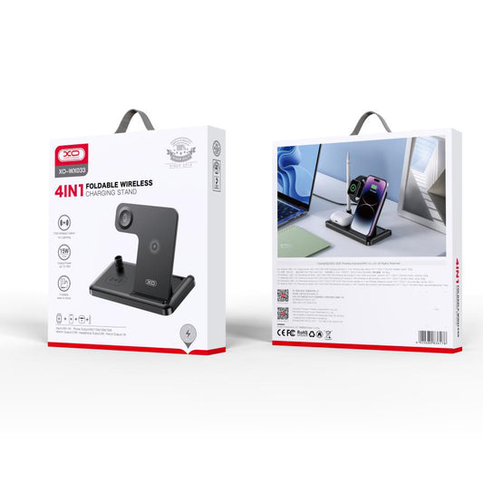 Bežični punjač XO Design WX033 4u1, 15W, 1.67A, Crni