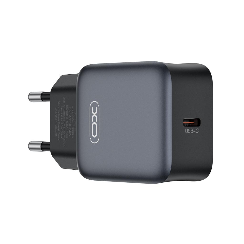 Punjač mreže XO Design L155, 30W, 3A, 1 x USB-C, Crni