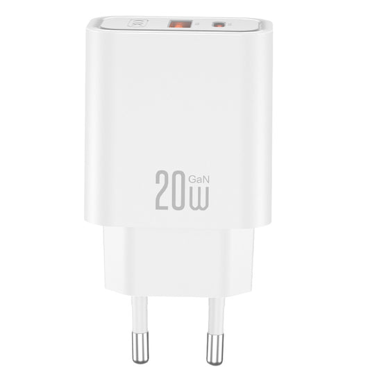 Punjač za mrežu XO Design CE40, 20W, 3A, 1 x USB-A - 1 x USB-C, Bijela
