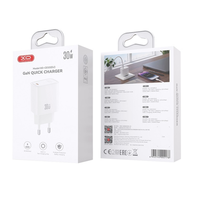 Mrežni punjač XO Design CE53, 30 W, 3 A, 1 x USB-C, bijeli