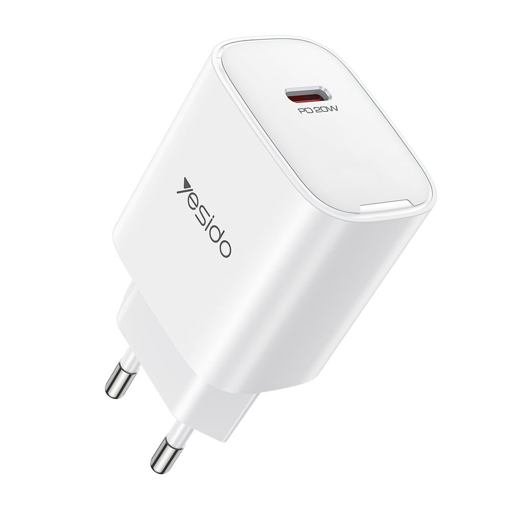 Punjač za mrežu Yesido YC01E, 20W, 3A, 1 x USB-C, Bijeli