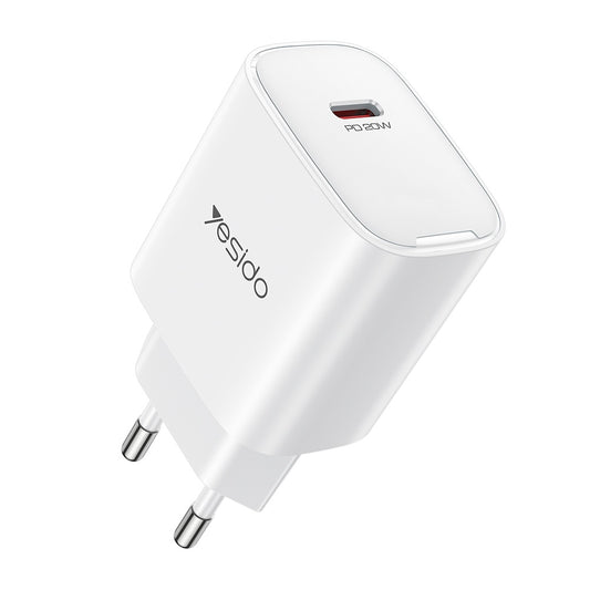Punjač za mrežu Yesido YC01E, 20W, 3A, 1 x USB-C, Bijeli