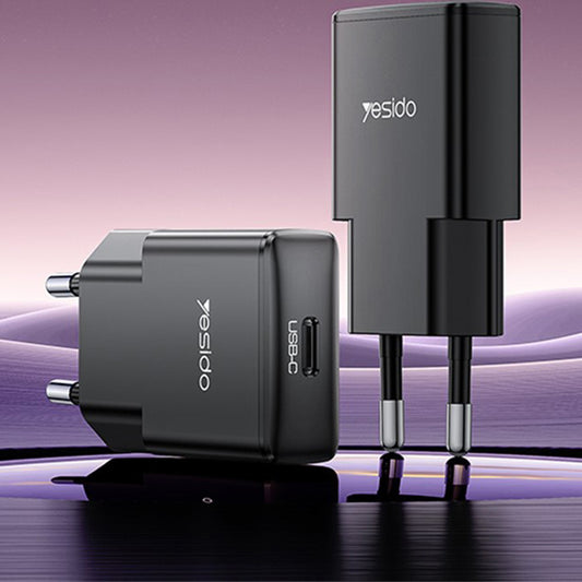 Punjač za mrežu Yesido YC74, 30W, 3A, 1 x USB-C, Crni