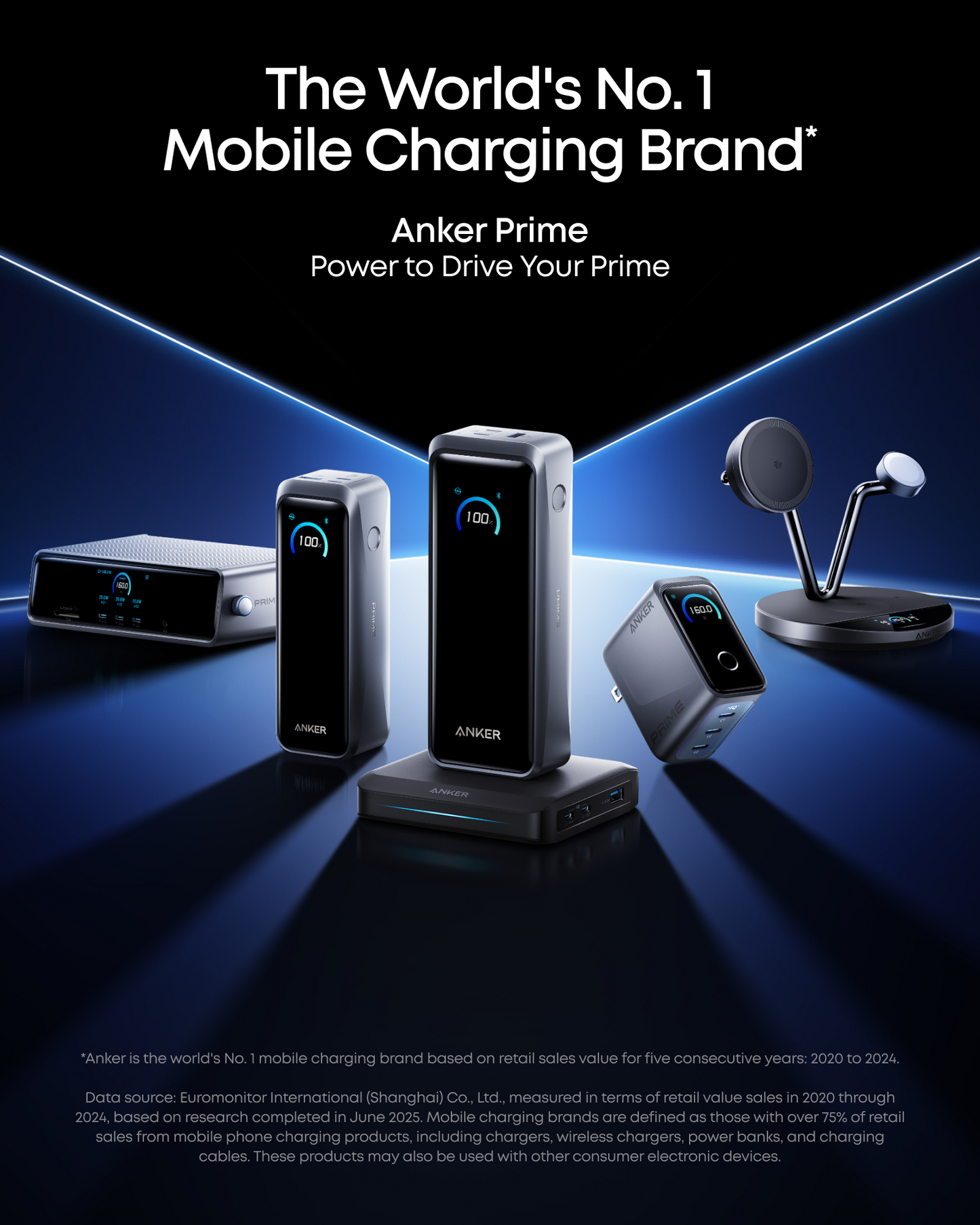 Anker punjačka stanica za vanjsku bateriju Prime, 150W, 5A, 1 x Pogo Pin - 1 x USB-A - 2 x USB-C, Crna A1903G11