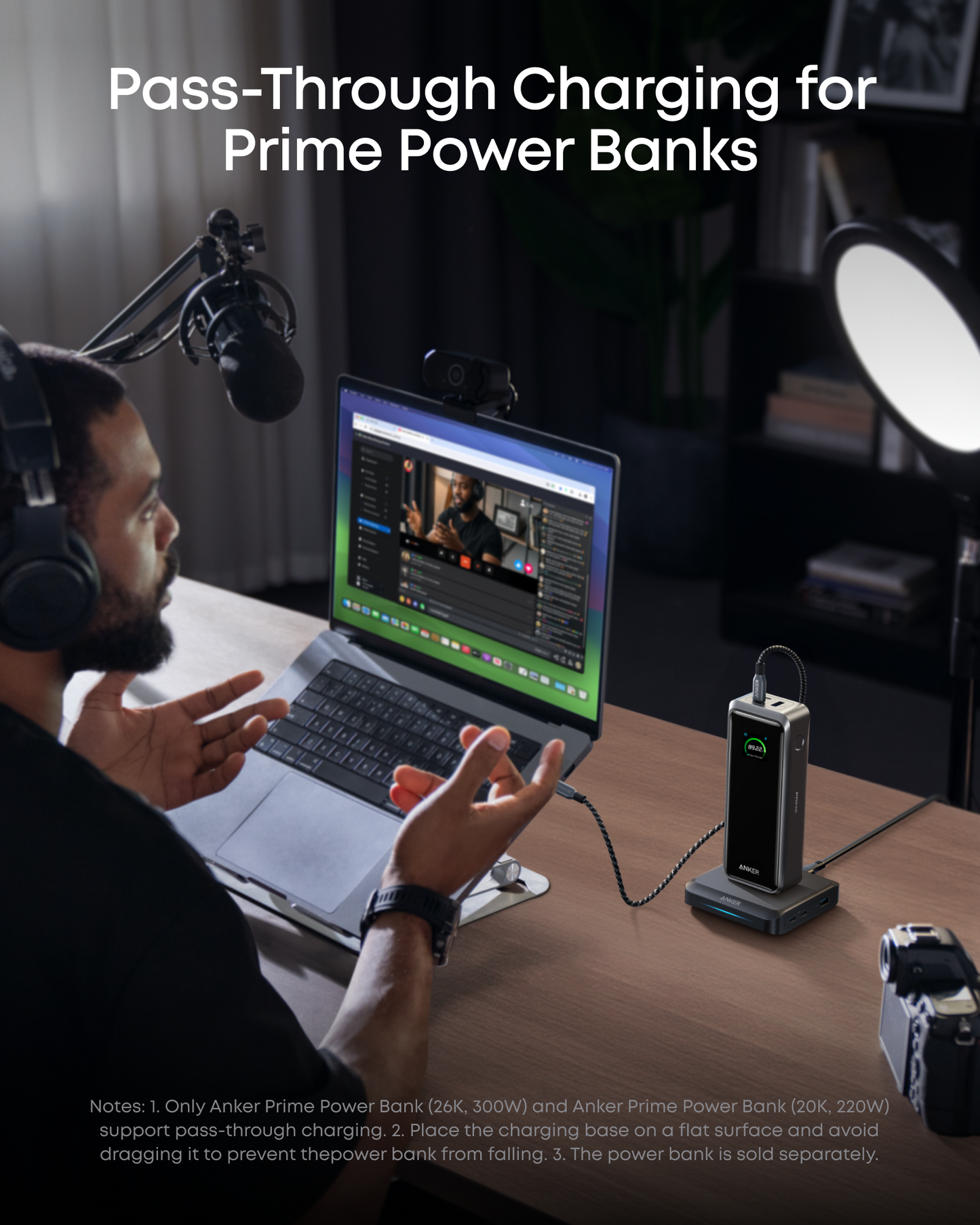 Anker punjačka stanica za vanjsku bateriju Prime, 150W, 5A, 1 x Pogo Pin - 1 x USB-A - 2 x USB-C, Crna A1903G11