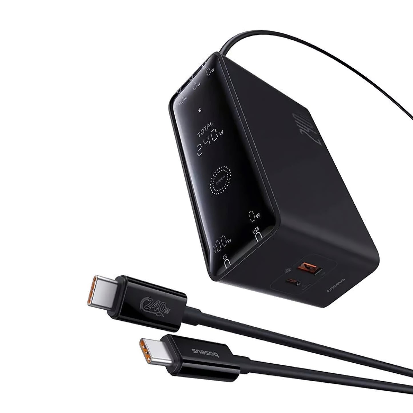 Punjač Stanica Baseus 5in1, 240W, 5A, 1 x USB-A - 3 x USB-C - 1 x DC, Crni P10163901113-00