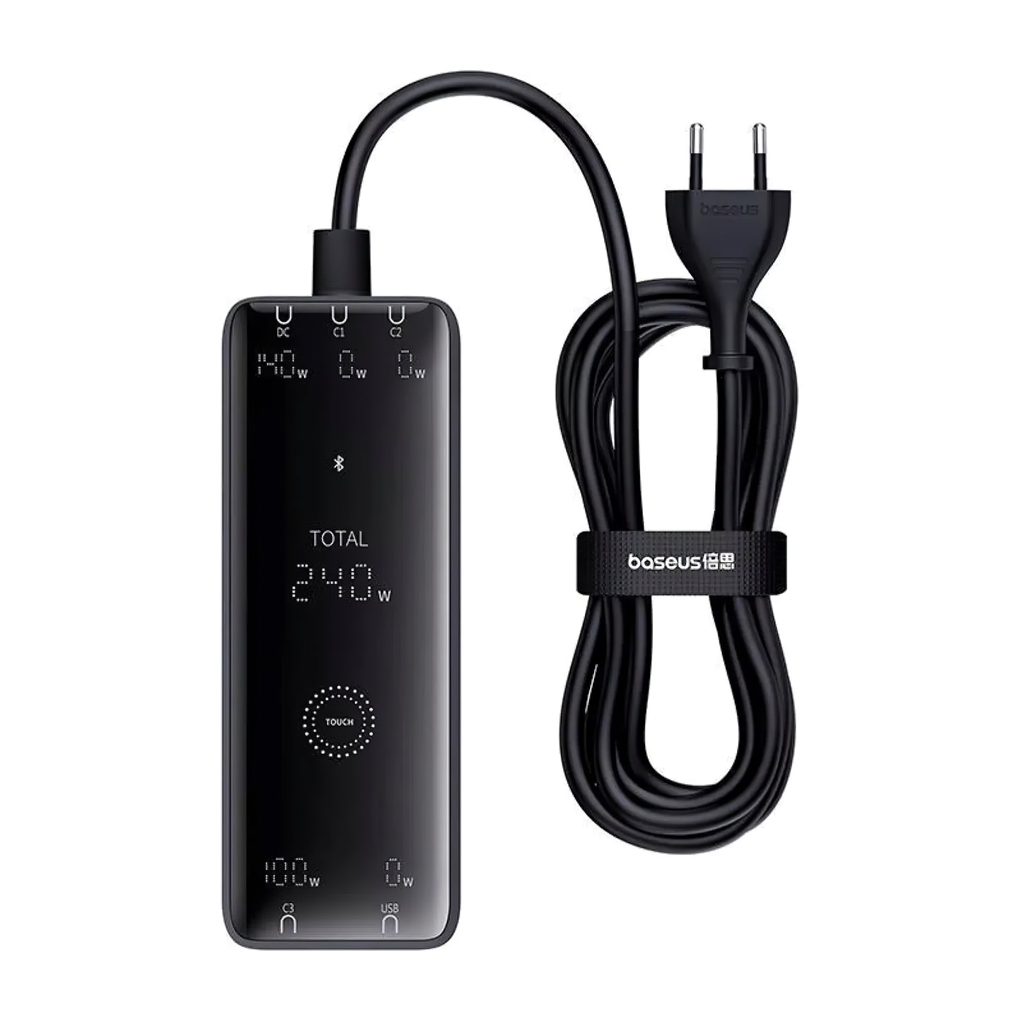 Punjač Stanica Baseus 5in1, 240W, 5A, 1 x USB-A - 3 x USB-C - 1 x DC, Crni P10163901113-00