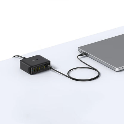 Punjač Stanica Baseus EnerFill FH21, 120W, 3.25A, 2 x USB-A - 4 x USB-C, Crni E0120T00
