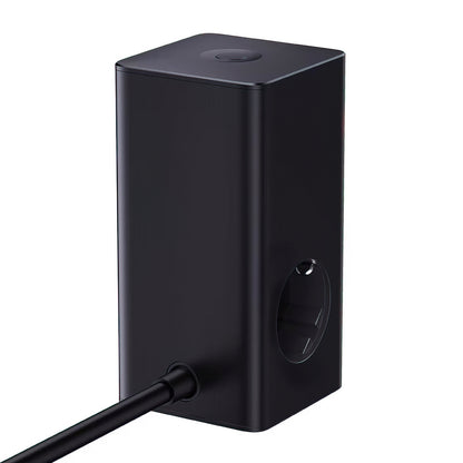Punjač Stanica Baseus PowerCombo Tower, 100W, 5A, 2 x Schuko - 2 x USB-A - 2 x USB-C, Crna E00023609113-00