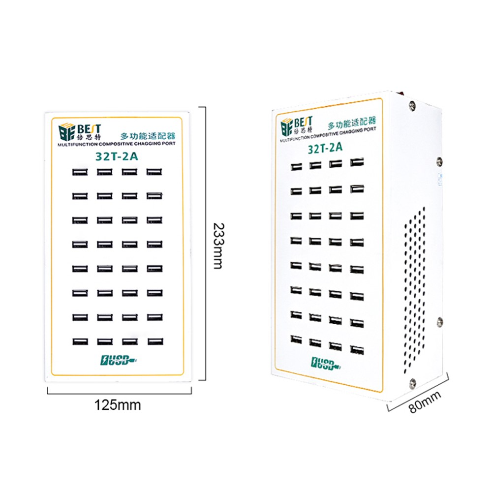 Punjač Stanica Best 32T-2A, 2A, 32 x USB-A, Bijela