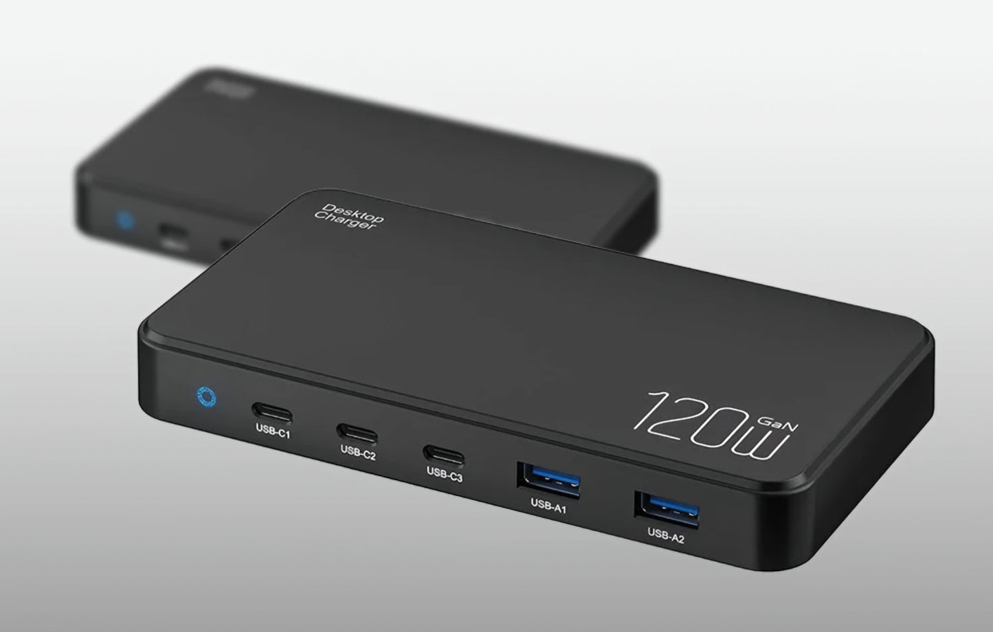 Punjač Stanica BlitzWolf BW-i100, 120W, 5A, 2 x USB-A - 3 x USB-C, Crna