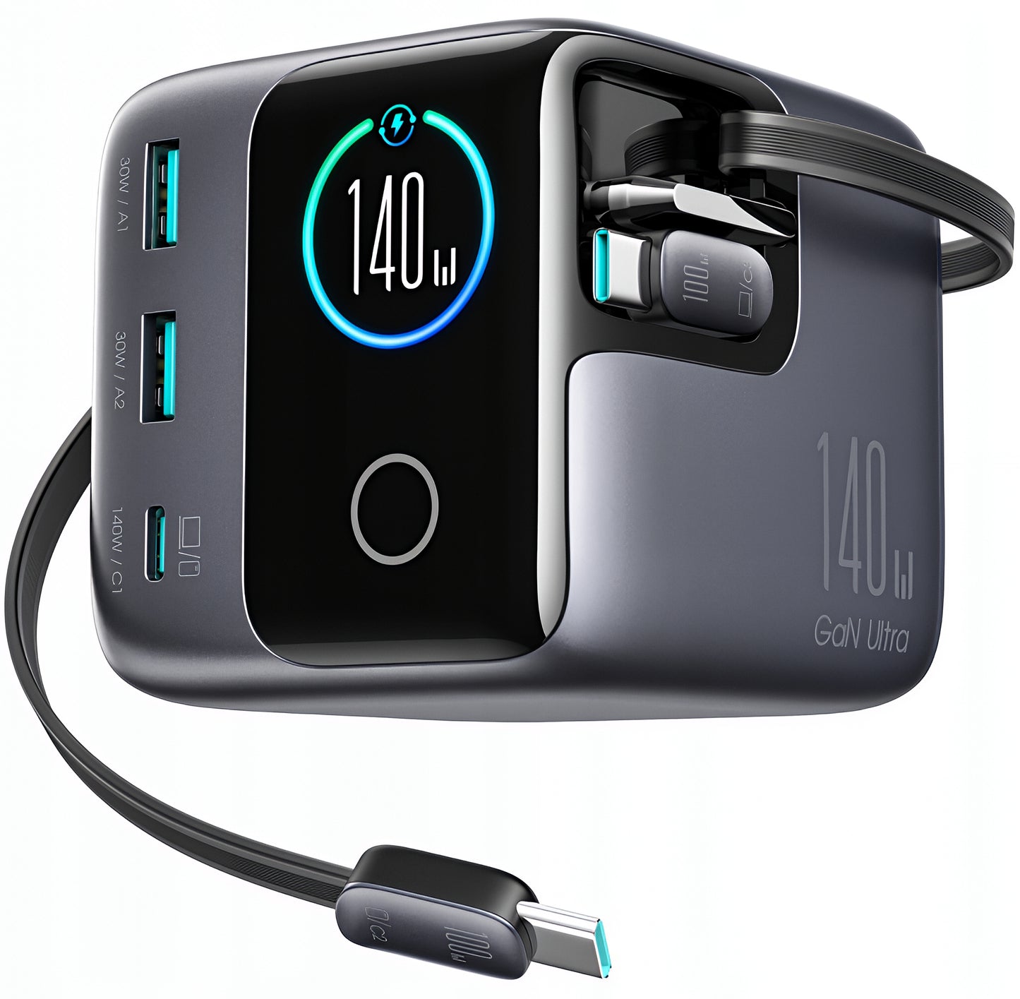 Punjač Stanica s USB-C Kabelom Joyroom Podix JR-TRD01, 140W, 1 x USB-C - 2 x USB-A, Siva