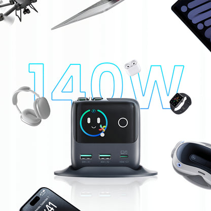 Punjač Stanica s USB-C Kabelom Joyroom Podix JR-TRD01, 140W, 1 x USB-C - 2 x USB-A, Siva