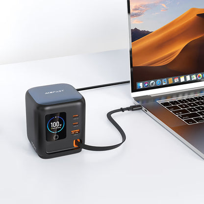 Punjač stanica s USB-C kabelom Acefast Z10, 100W, 1 x USB-A - 2 x USB-C, Crna