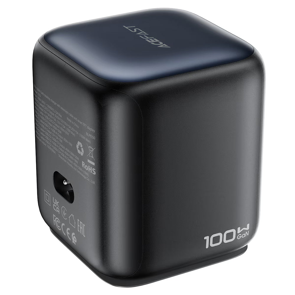 Punjač stanica s USB-C kabelom Acefast Z10, 100W, 1 x USB-A - 2 x USB-C, Crna