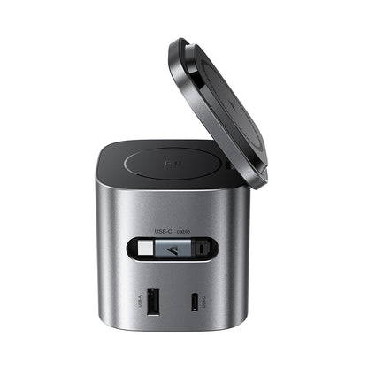 Punjač Stanica s USB-C kabelom Acefast Z9 QI 6in1, 80W, 1 x USB-C - 1 x USB-A, Crna