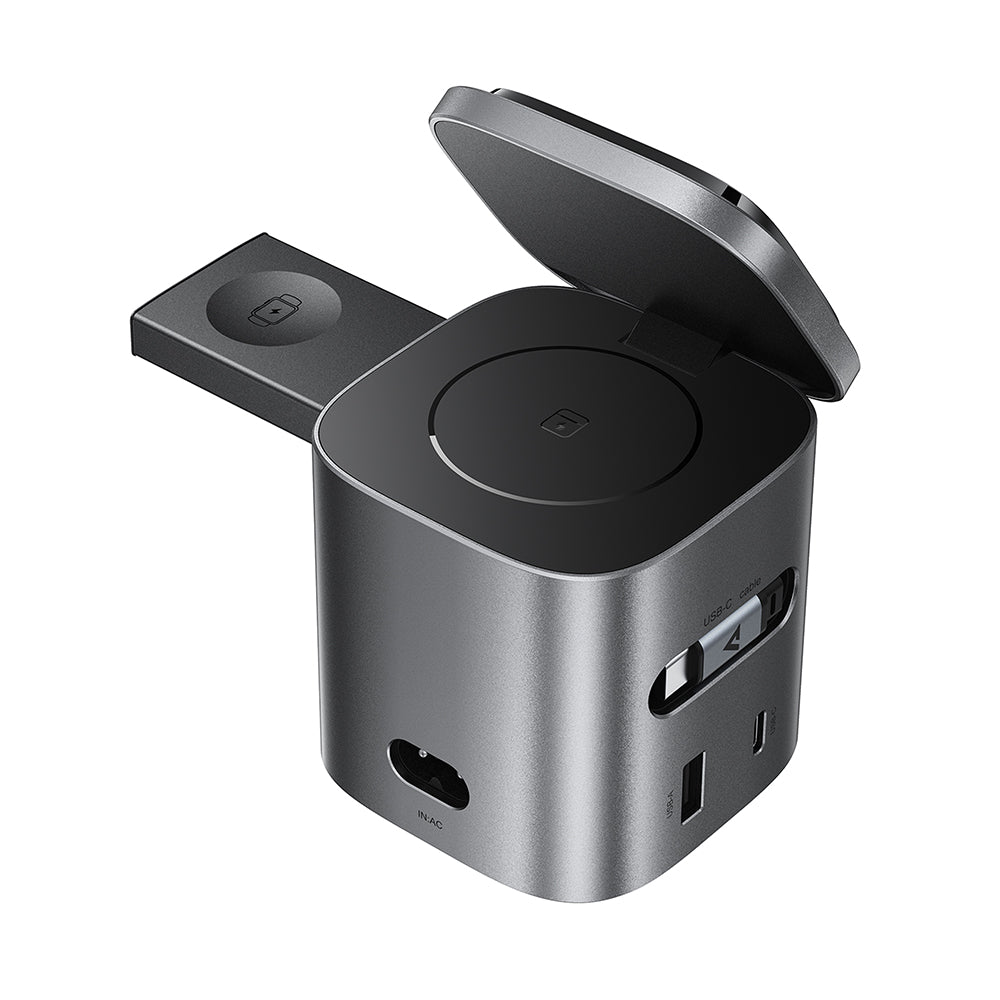 Punjač Stanica s USB-C kabelom Acefast Z9 QI 6in1, 80W, 1 x USB-C - 1 x USB-A, Crna