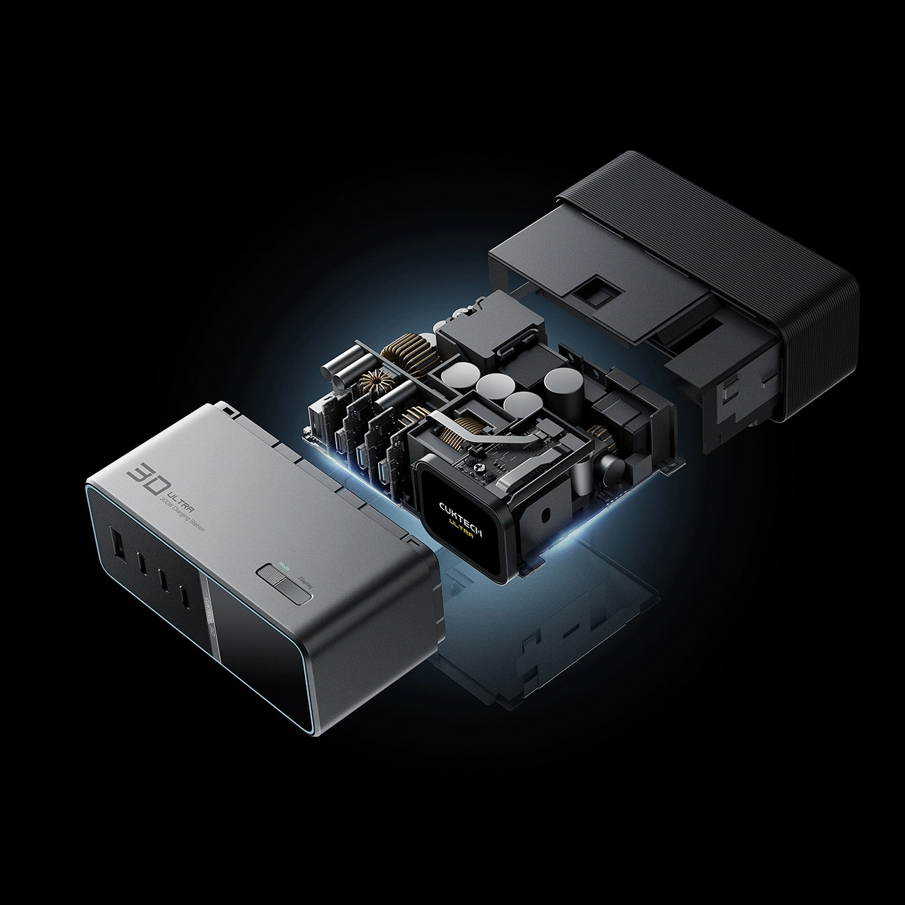 Punjač Stanica Cuktech TA3005U, 300W, 1 x DC - 1 x USB-A - 3 x USB-C, Siva