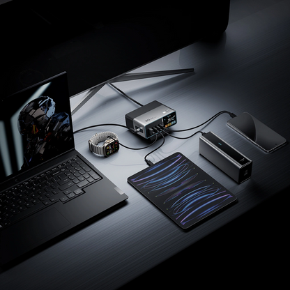 Punjač Stanica Cuktech TA3005U, 300W, 1 x DC - 1 x USB-A - 3 x USB-C, Siva