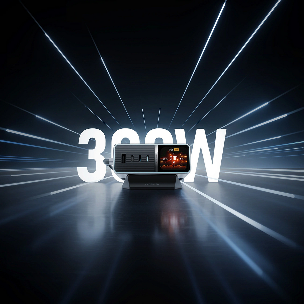 Punjač Stanica Cuktech TA3005U, 300W, 1 x DC - 1 x USB-A - 3 x USB-C, Siva