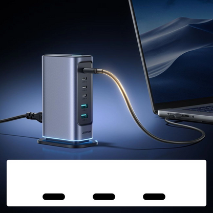 Punjač Stanica Joyroom JR-TCM02 UK, 65W, 3.25A, 2 x USB-A - 4 x USB-C, Siva