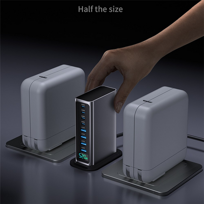 OEM stanica punjač, 520W, 5A, 4 x USB-A - 4 x USB-C, Siva