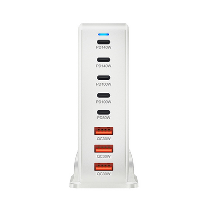 OEM Stanica punjač, 600W, 4 x USB-A - 4 x USB-C, Bijela