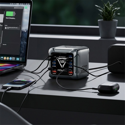 Punjač Stanica OEM BK-127D, 280W, 5A, 4 x USB-A - 8 x USB-C, Siva