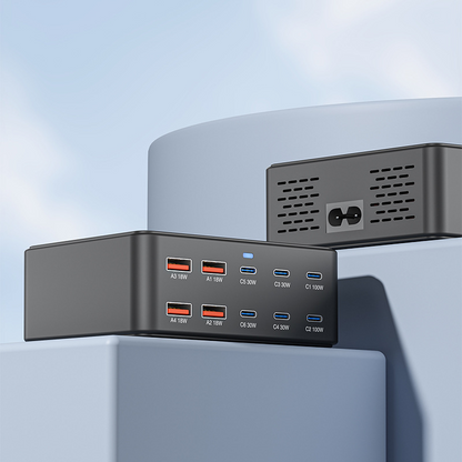 Punjač Stanica OEM HW66, 330W, 5A, 4 x USB-A - 6 x USB-C, Crna