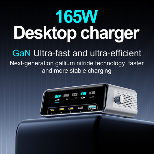 Punjač Stanica OEM WLX-60G, 140W, 5A, 1 x USB-A - 4 x USB-C, Siva